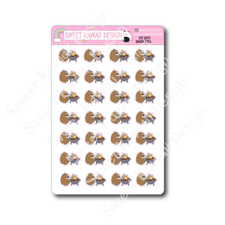 Kawaii Simon Stickers - Grill