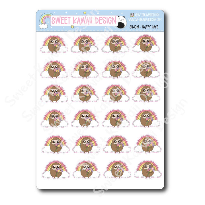 Kawaii Simon Stickers - Happy Days