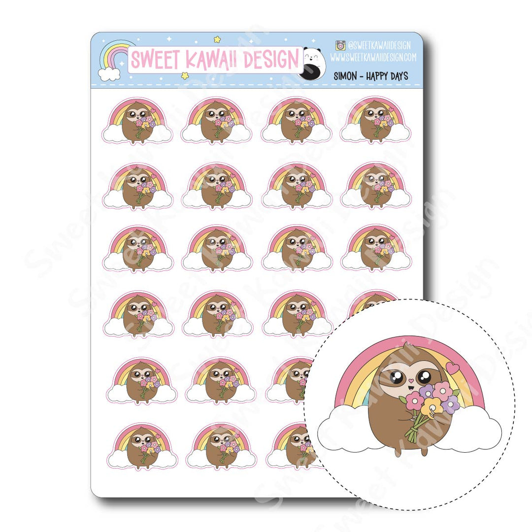 Kawaii Simon Stickers - Happy Days