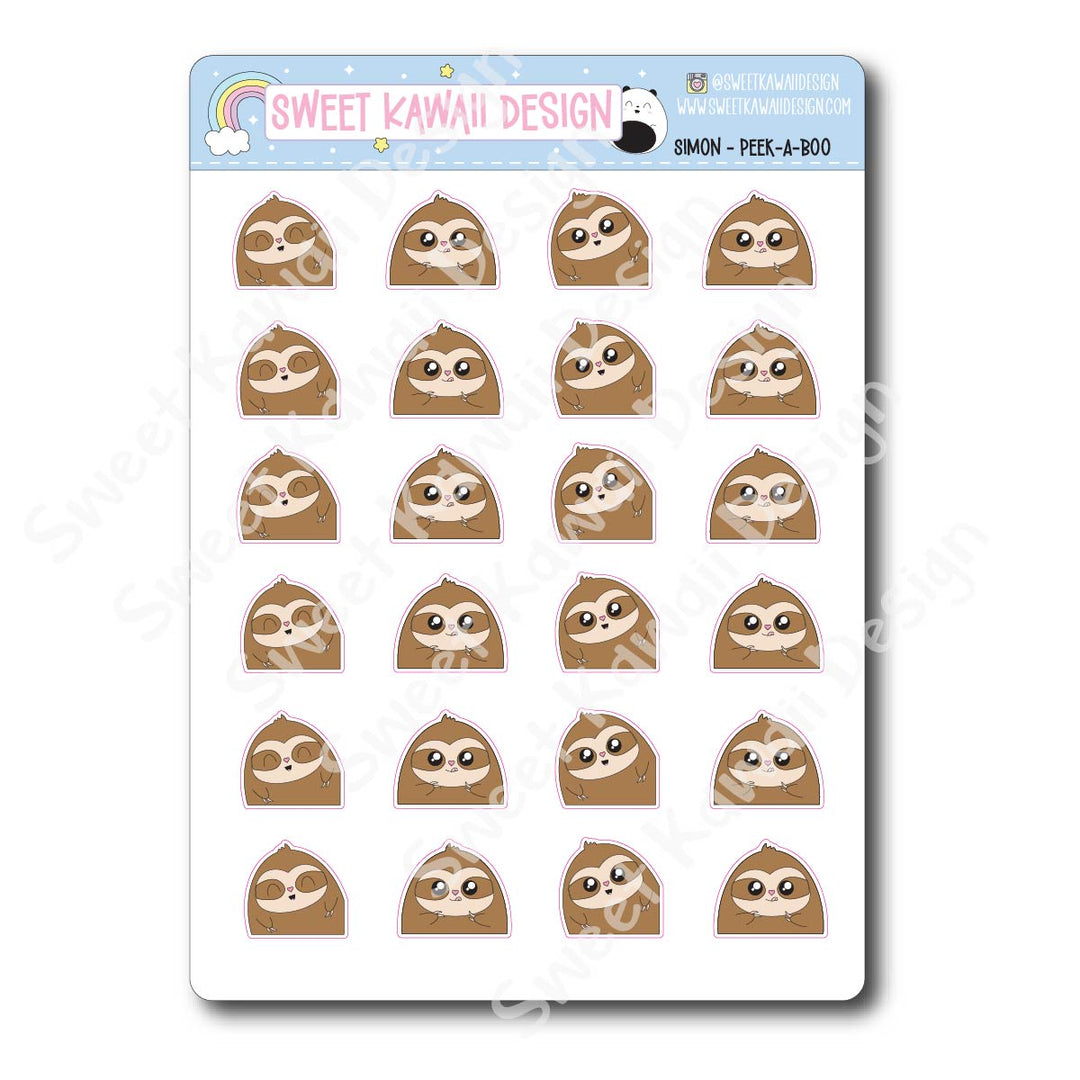 Kawaii Simon Stickers - Peek-a-boo