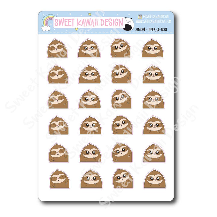 Kawaii Simon Stickers - Peek-a-boo