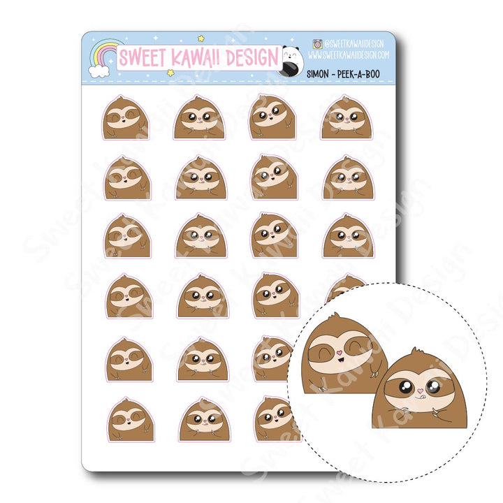 Kawaii Simon Stickers - Peek-a-boo
