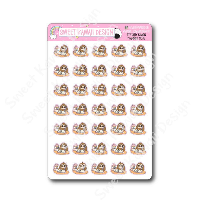 Kawaii Simon Stickers - Planner Desk