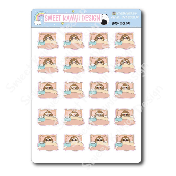 Kawaii Simon Sitckers - Sick Day