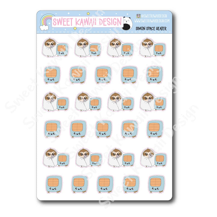 Kawaii Simon Stickers - Space Heater