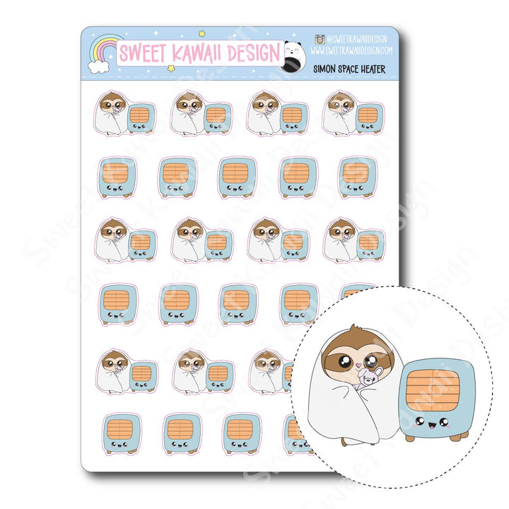 Kawaii Simon Stickers - Space Heater