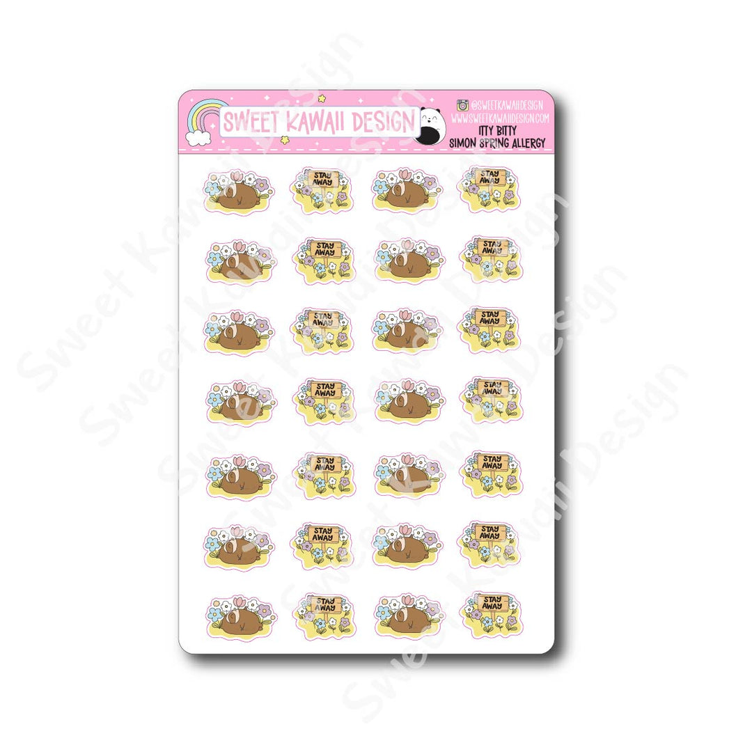 Kawaii Simon Stickers - Spring Allergies