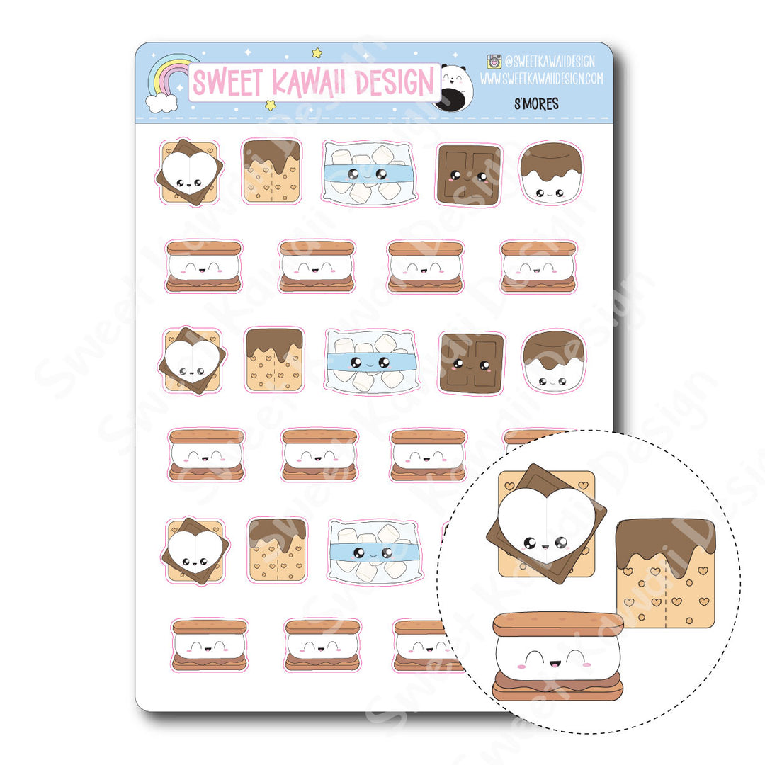 Kawaii S'mores Stickers