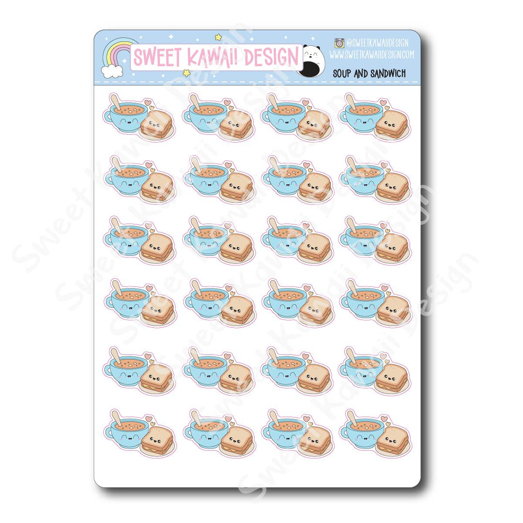 Kawaii Soup and Sandwich Stickers