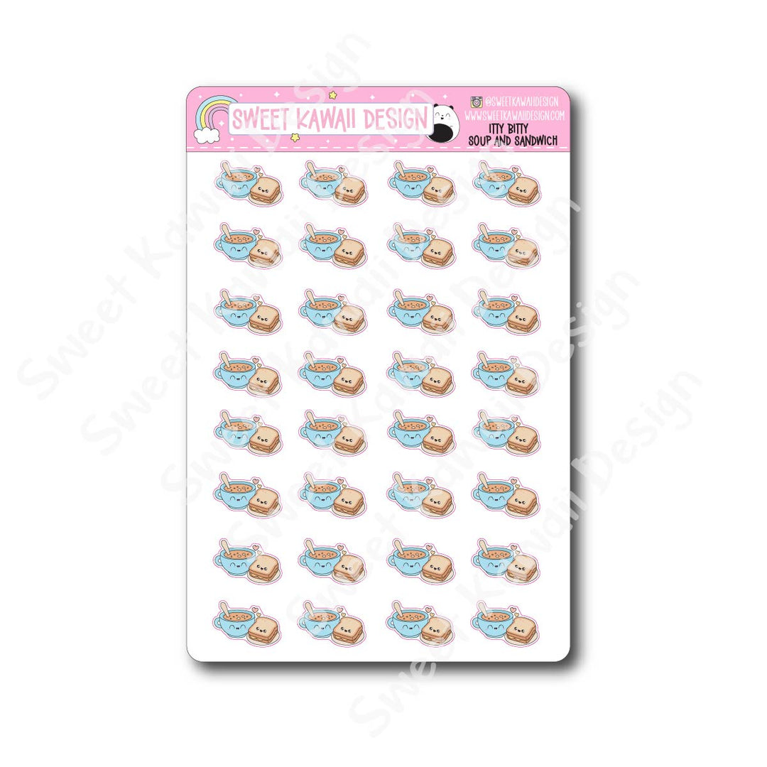 Kawaii Soup and Sandwich Stickers