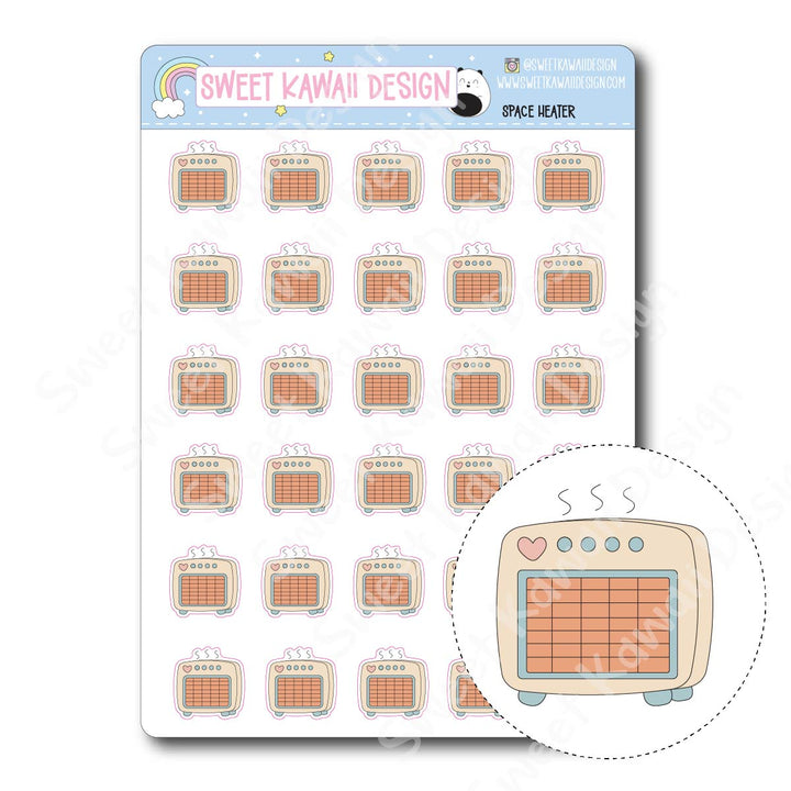 Kawaii Space Heater Stickers
