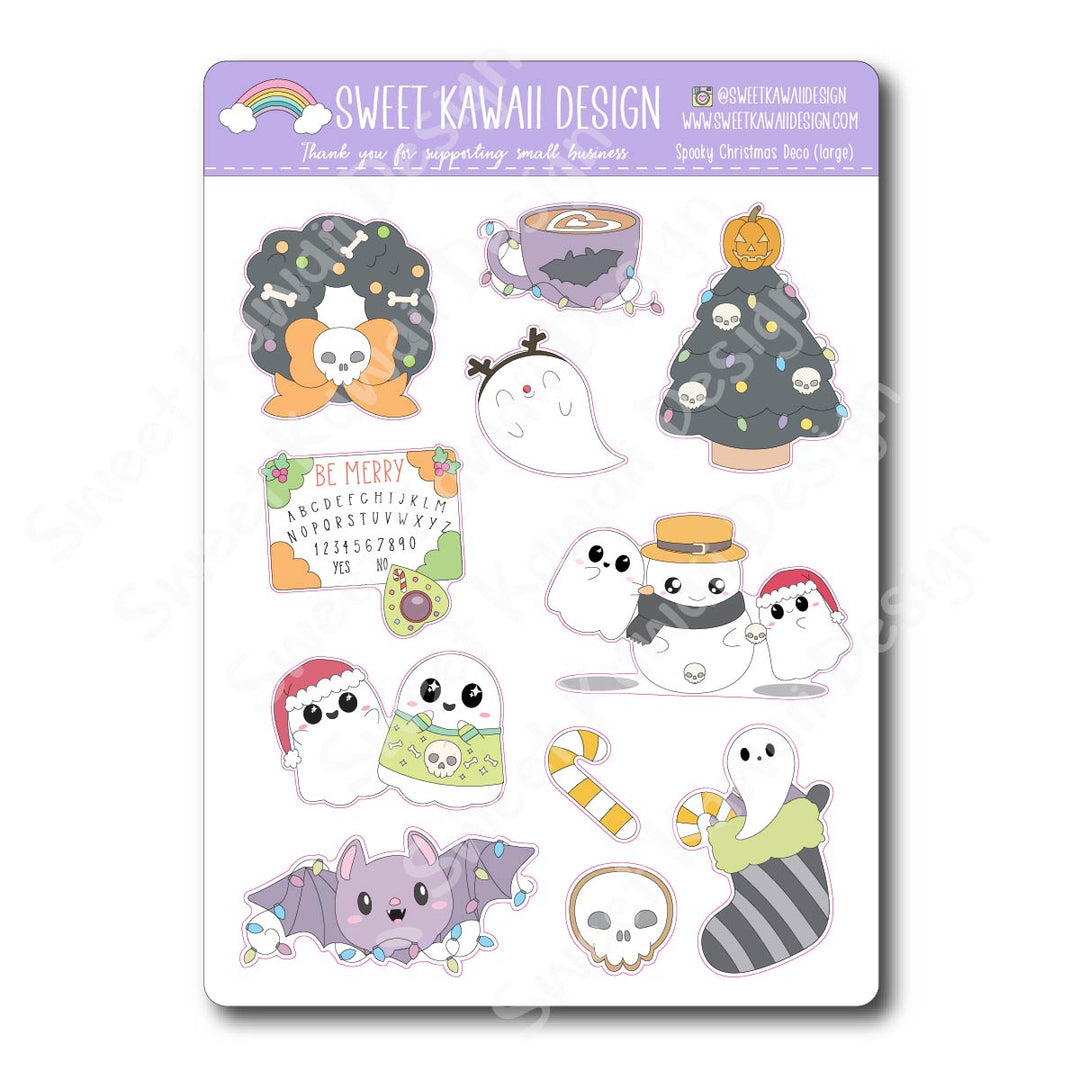 Kawaii Spooky Christmas Deco (LARGE) Stickers