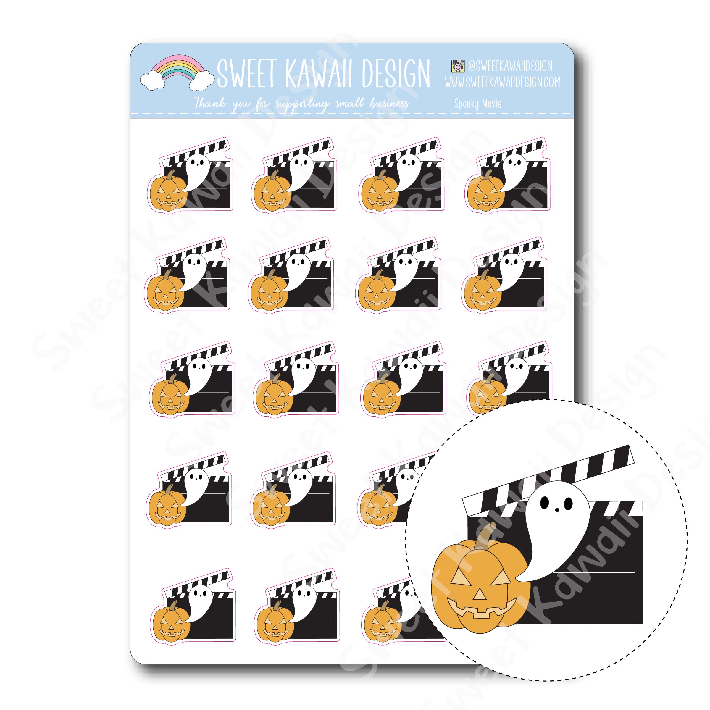 Kawaii Spooky Movie Stickers
