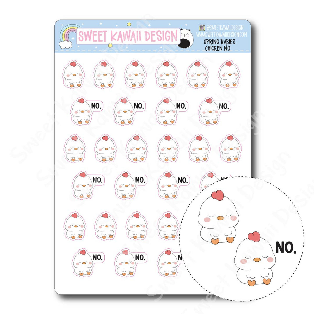 Kawaii Spring Babies Stickers - Chicken (no)