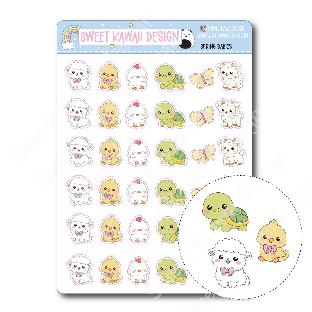 Kawaii Spring Babies Stickers - Mix