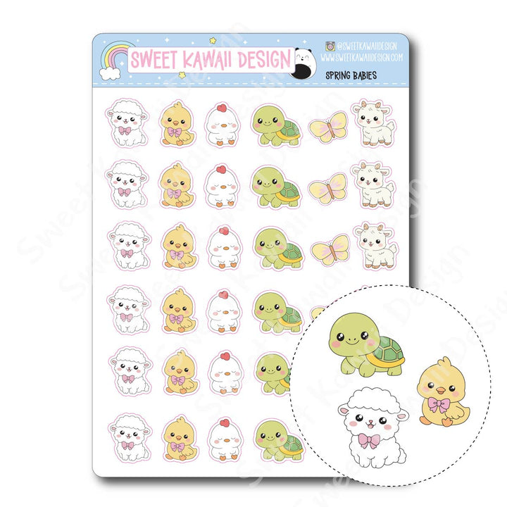 Kawaii Spring Babies Stickers - Mix