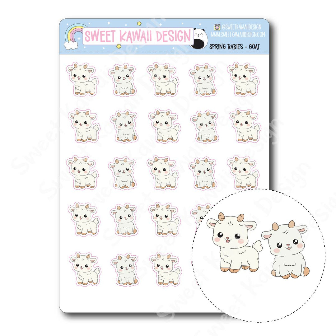 Kawaii Spring Babies Stickers - Goat