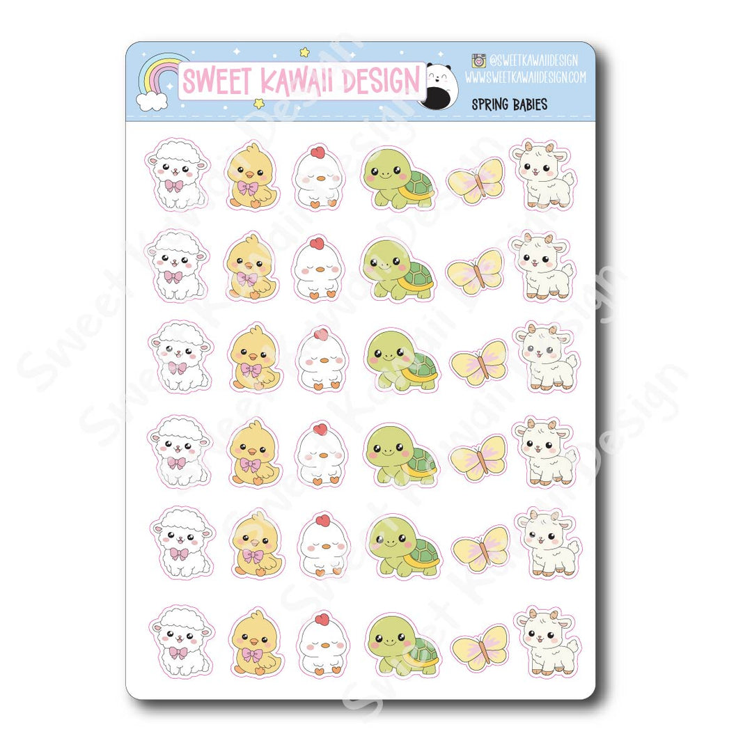 Kawaii Spring Babies Stickers - Mix