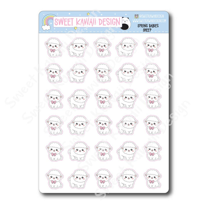 Kawaii Spring Babies Stickers - Sheep