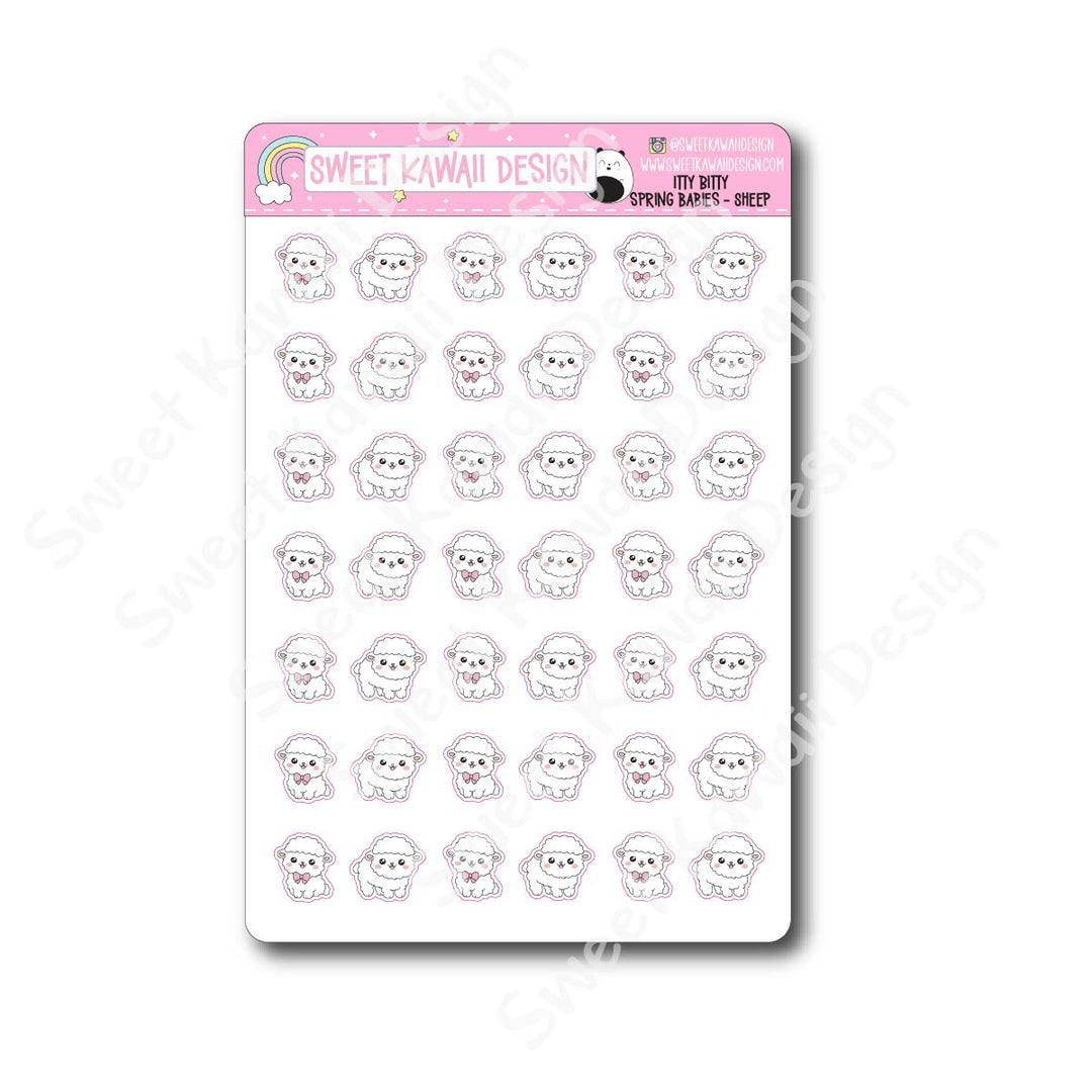 Kawaii Spring Babies Stickers - Sheep