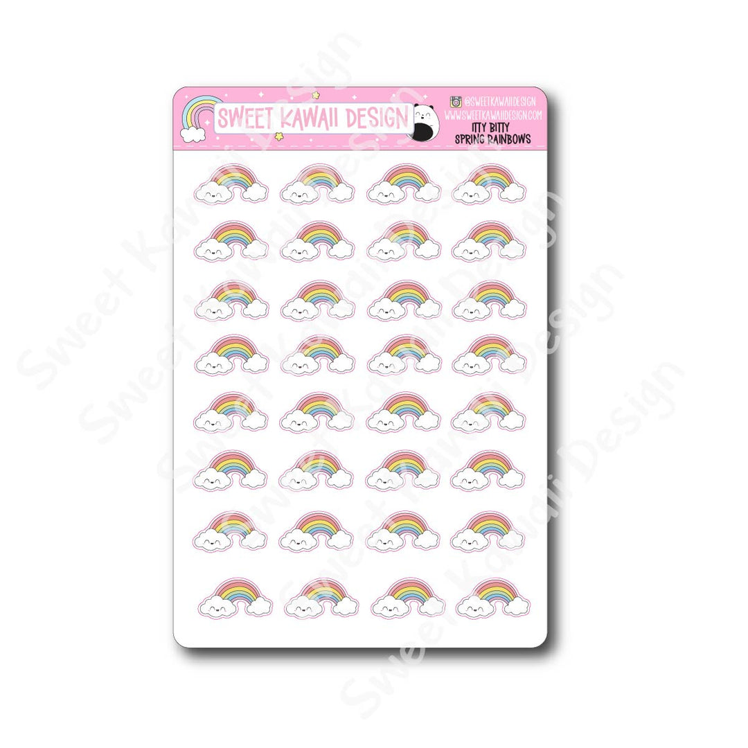 Kawaii Spring Rainbows Stickers
