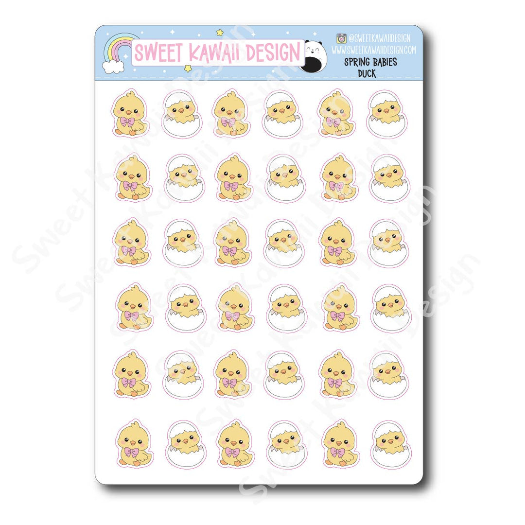 Kawaii Spring Babies Stickers - Duck