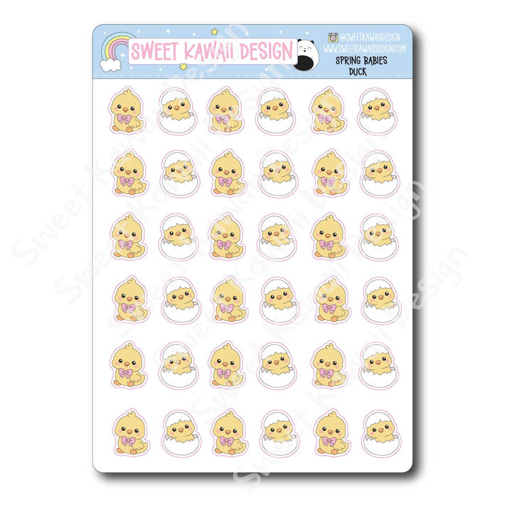 Kawaii Spring Babies Stickers - Duck