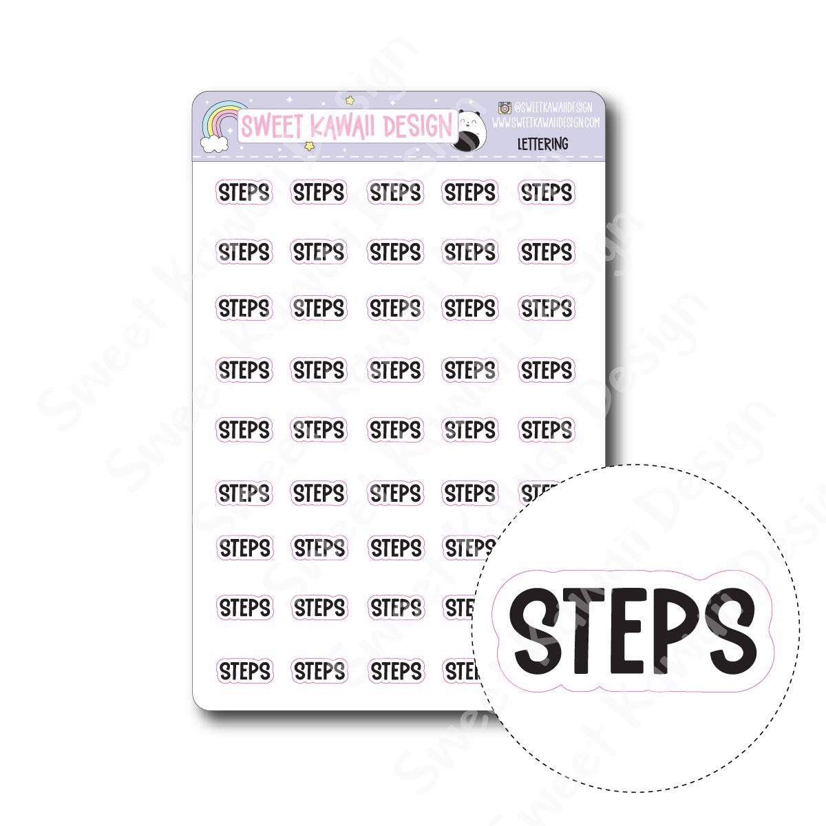 Lettering - Steps – Sweet Kawaii Design