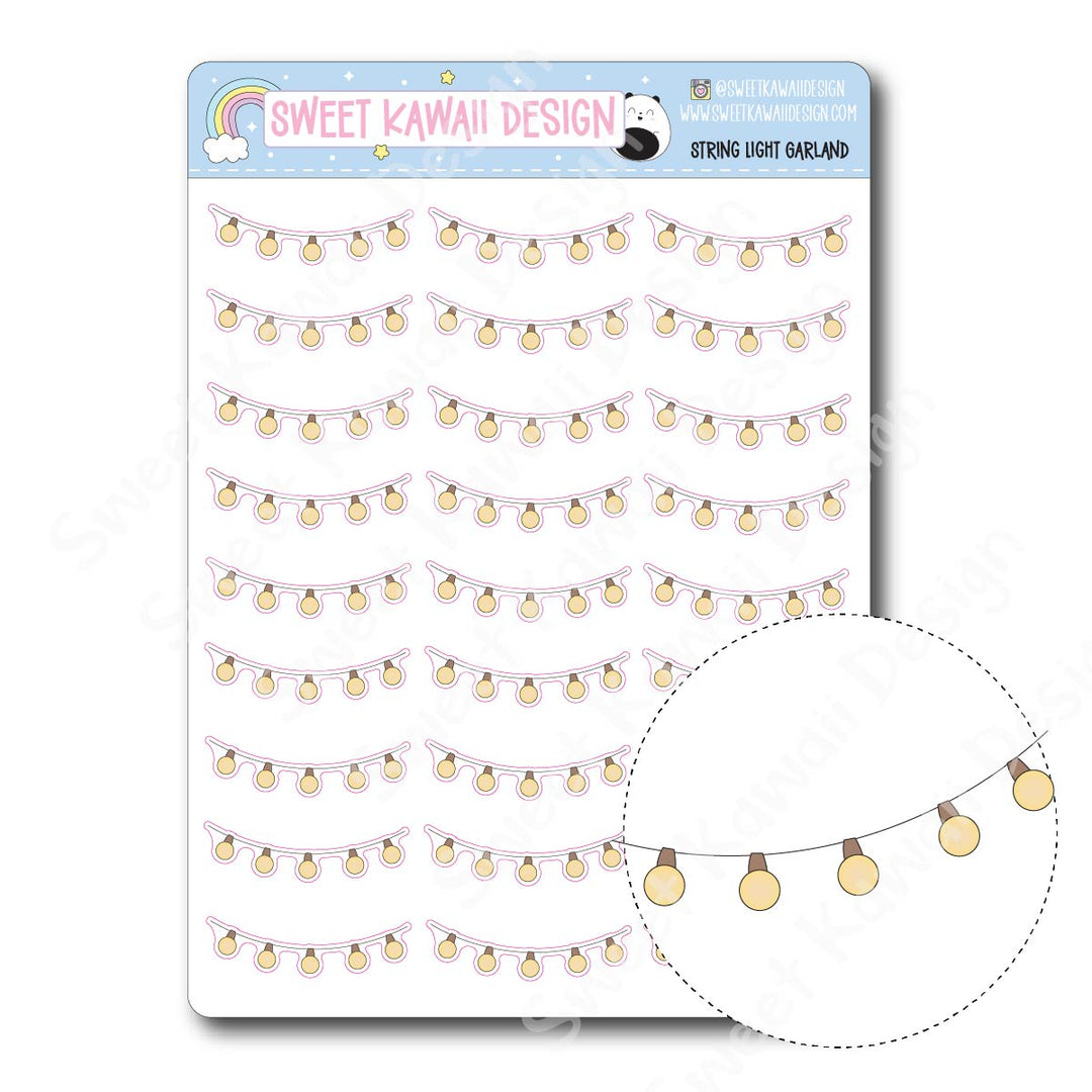 Kawaii String Light Garland Stickers