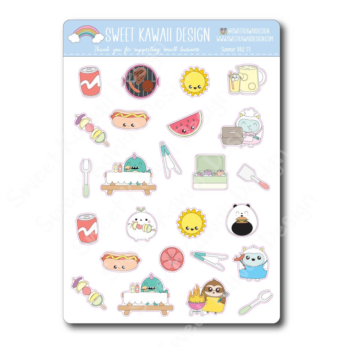 Kawaii Summer BBQ 23 Stickers