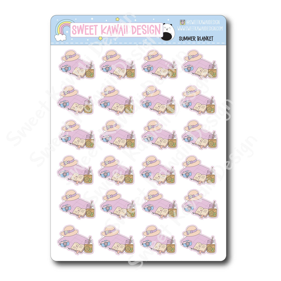 Kawaii Summer Blanket Stickers