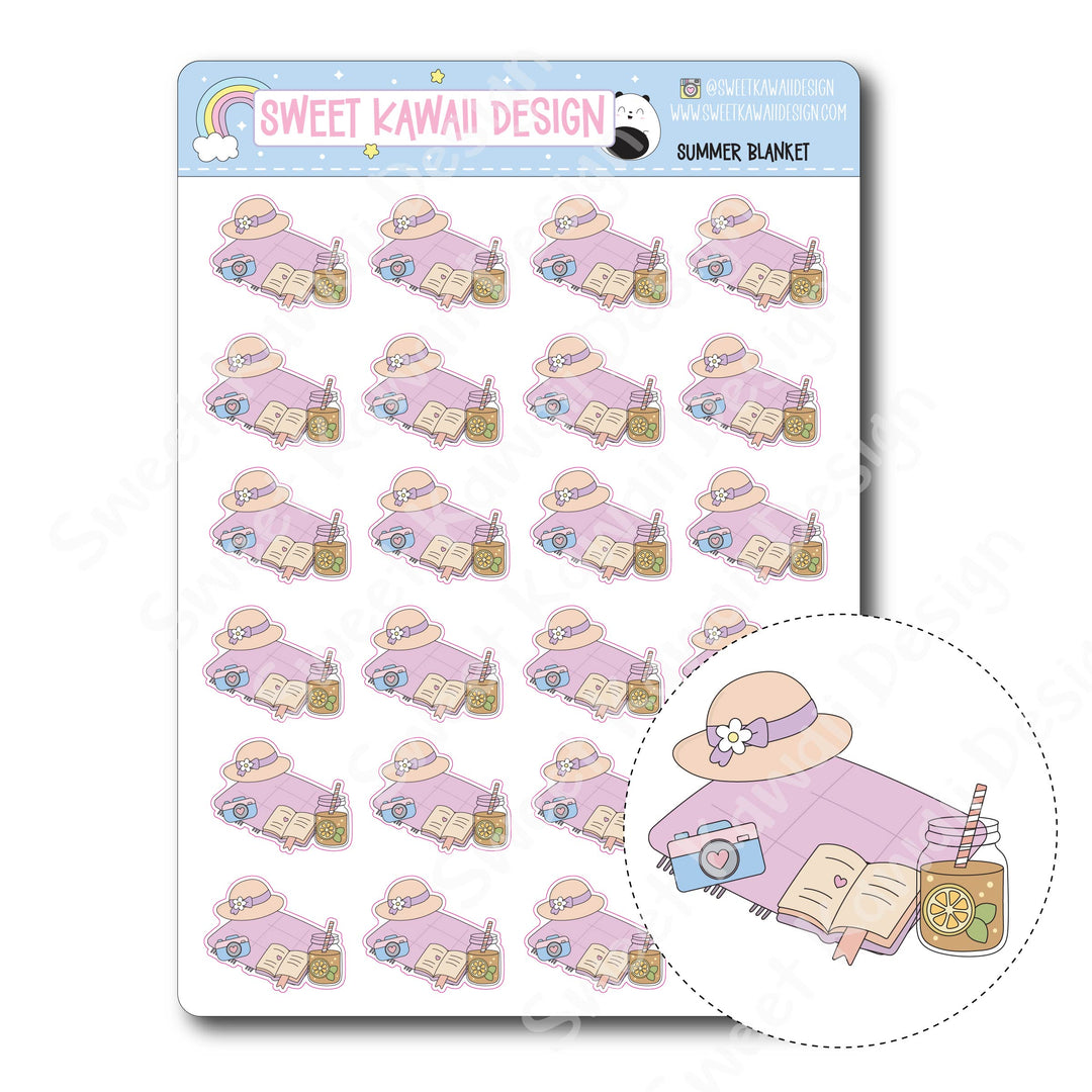 Kawaii Summer Blanket Stickers