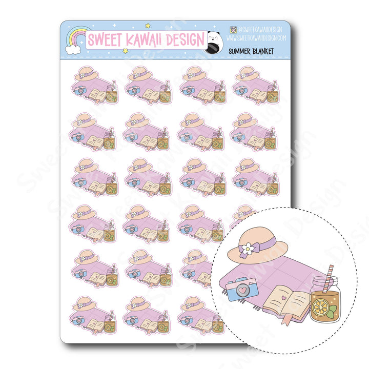 Kawaii Summer Blanket Stickers