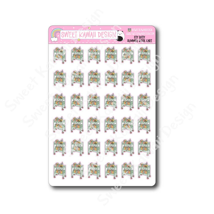 Kawaii Summer Book Cart Stickers