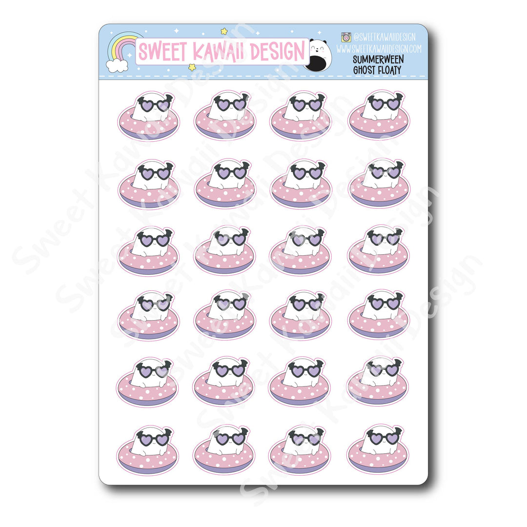 Kawaii Summerween Stickers - Ghost Floatie