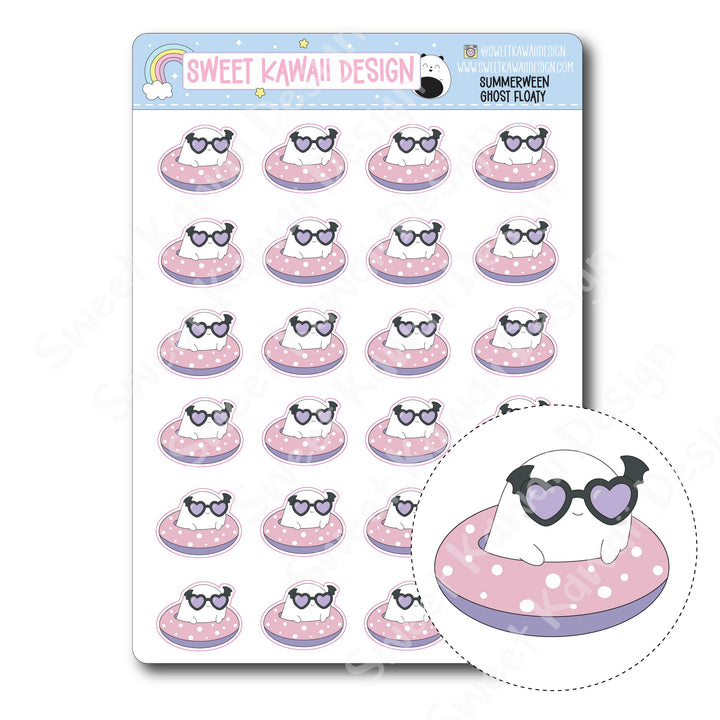 Kawaii Summerween Stickers - Ghost Floatie