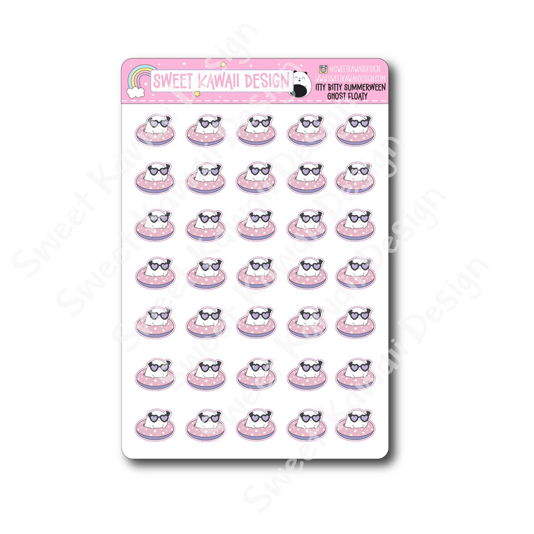 Kawaii Summerween Stickers - Ghost Floatie