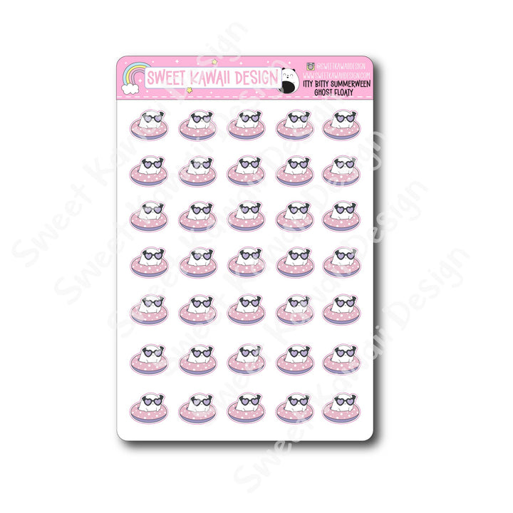 Kawaii Summerween Stickers - Ghost Floatie