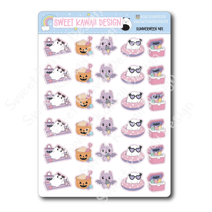 Kawaii Summerween Stickers - Mix