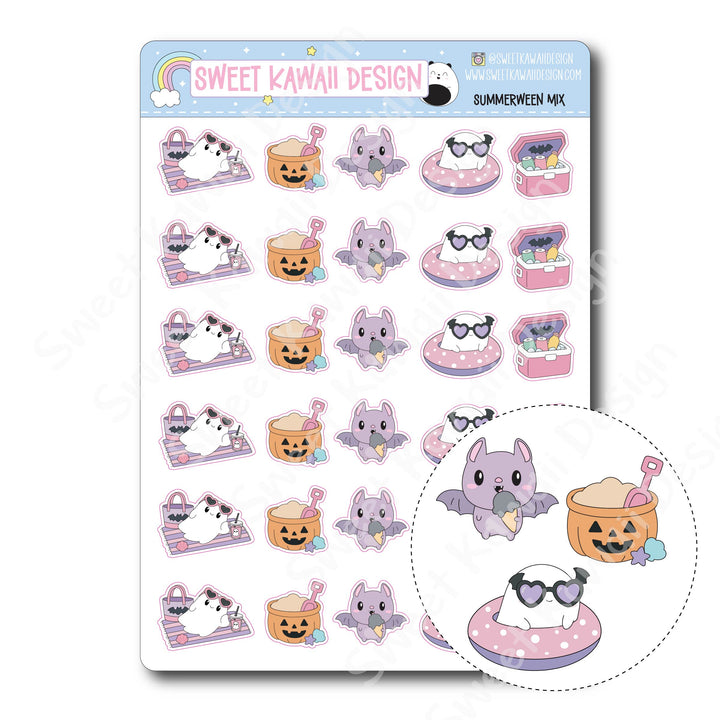 Kawaii Summerween Stickers - Mix
