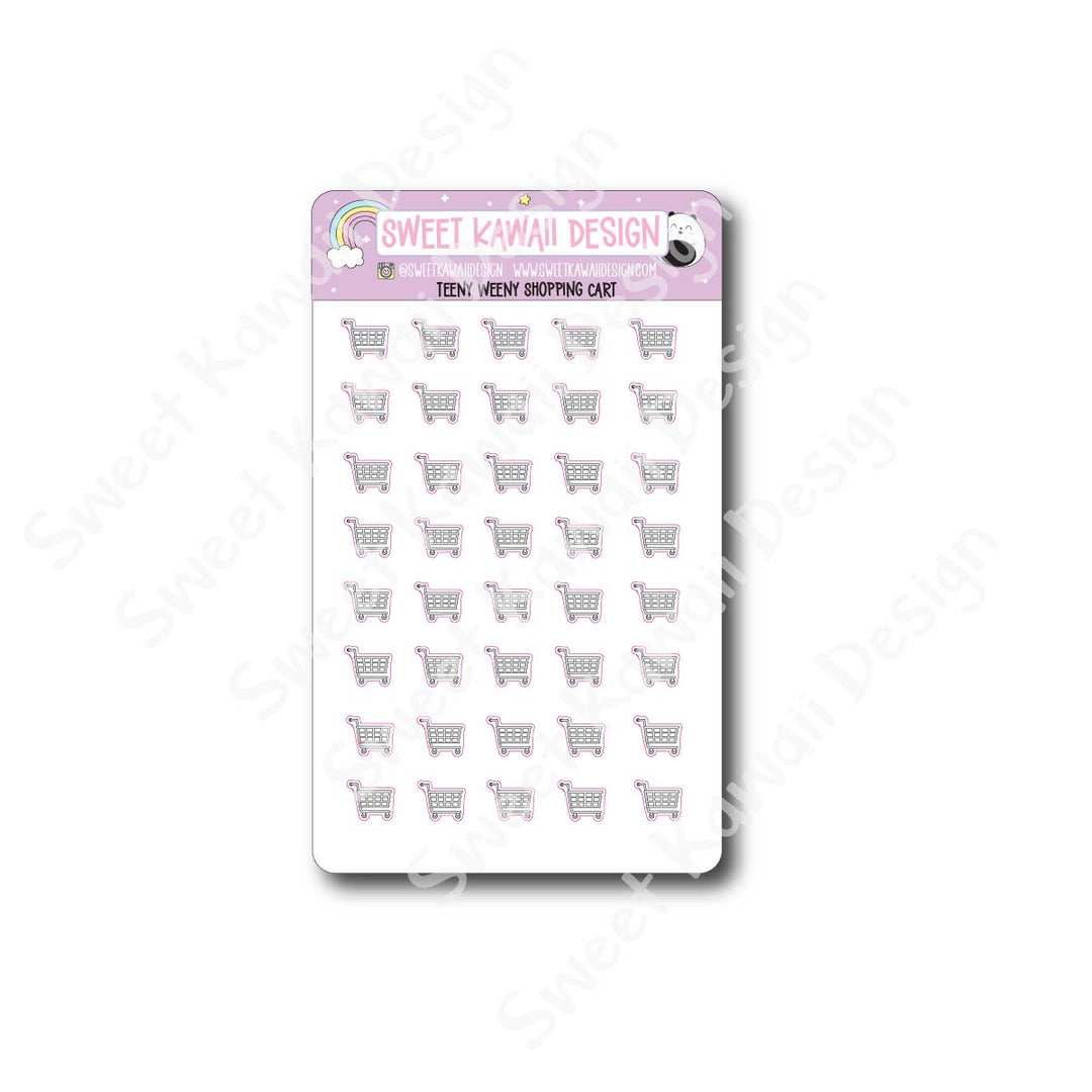 Teeny Weeny Shopping Cart Stickers
