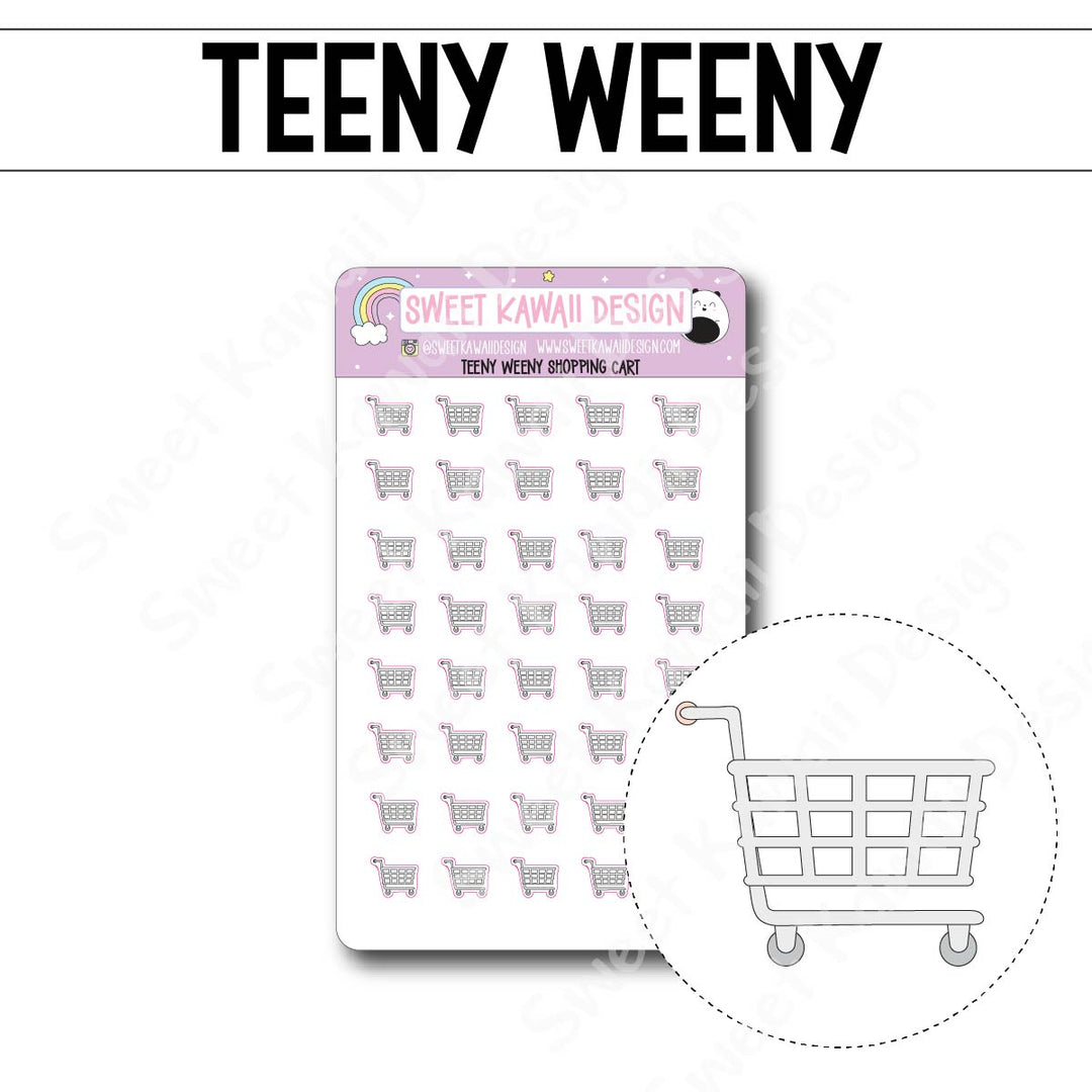 Teeny Weeny Shopping Cart Stickers