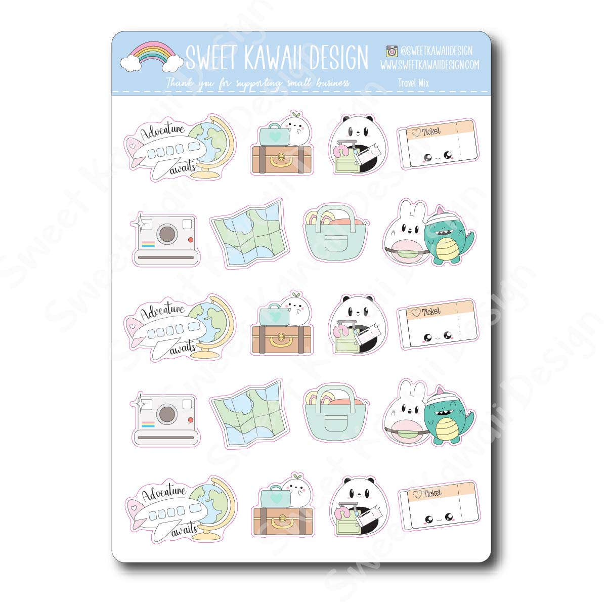 Kawaii Travel Mix Stickers