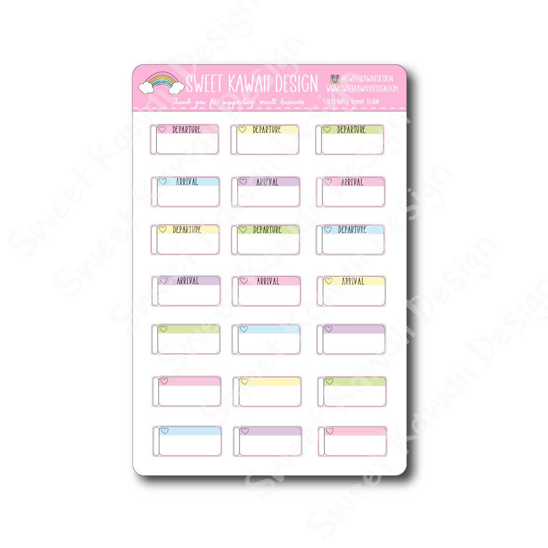 Kawaii Travel Ticket Stickers