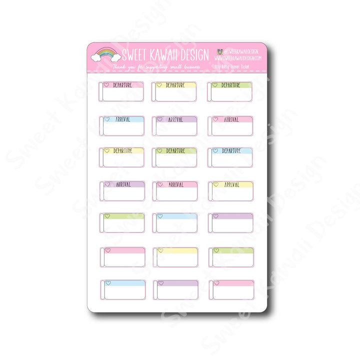 Kawaii Travel Ticket Stickers