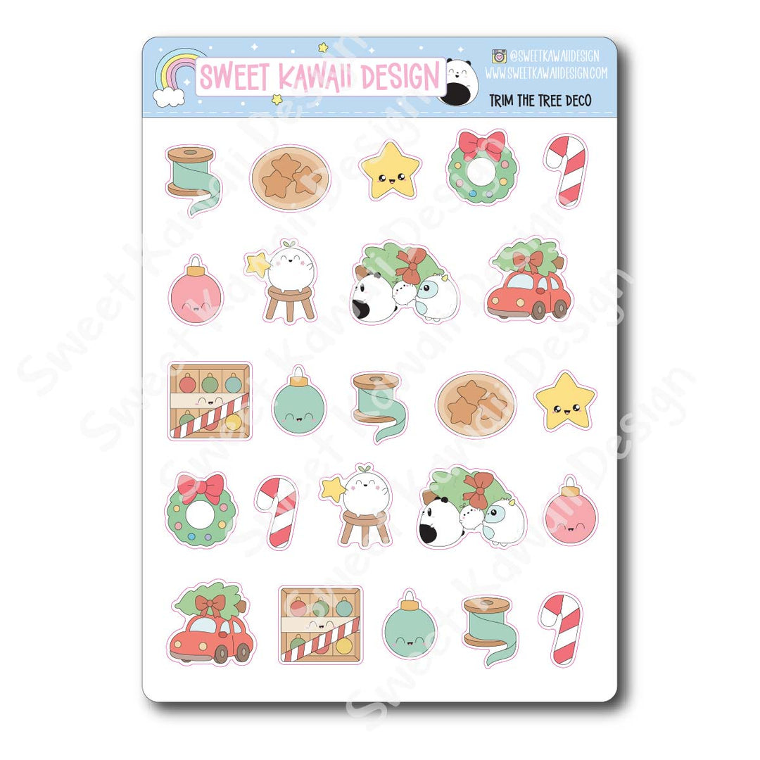 Kawaii Trim the Tree Stickers