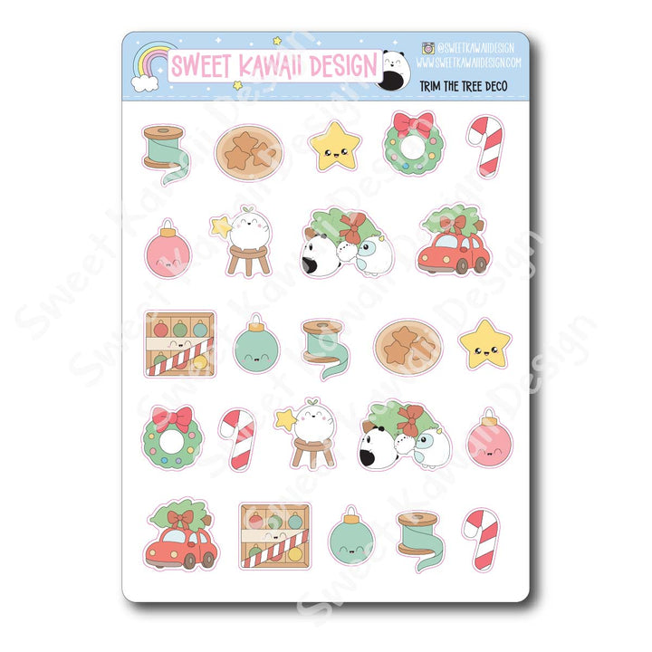Kawaii Trim the Tree Stickers
