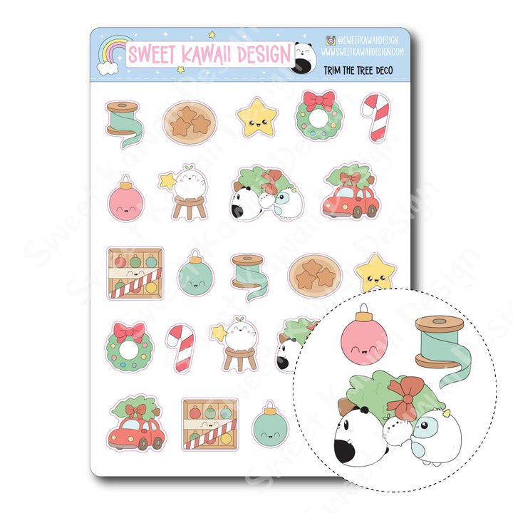 Kawaii Trim the Tree Stickers