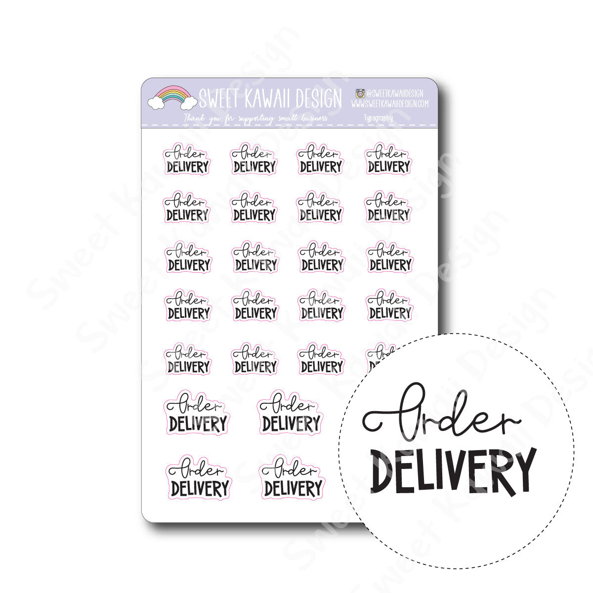 Typography Stickers - Order Delivery