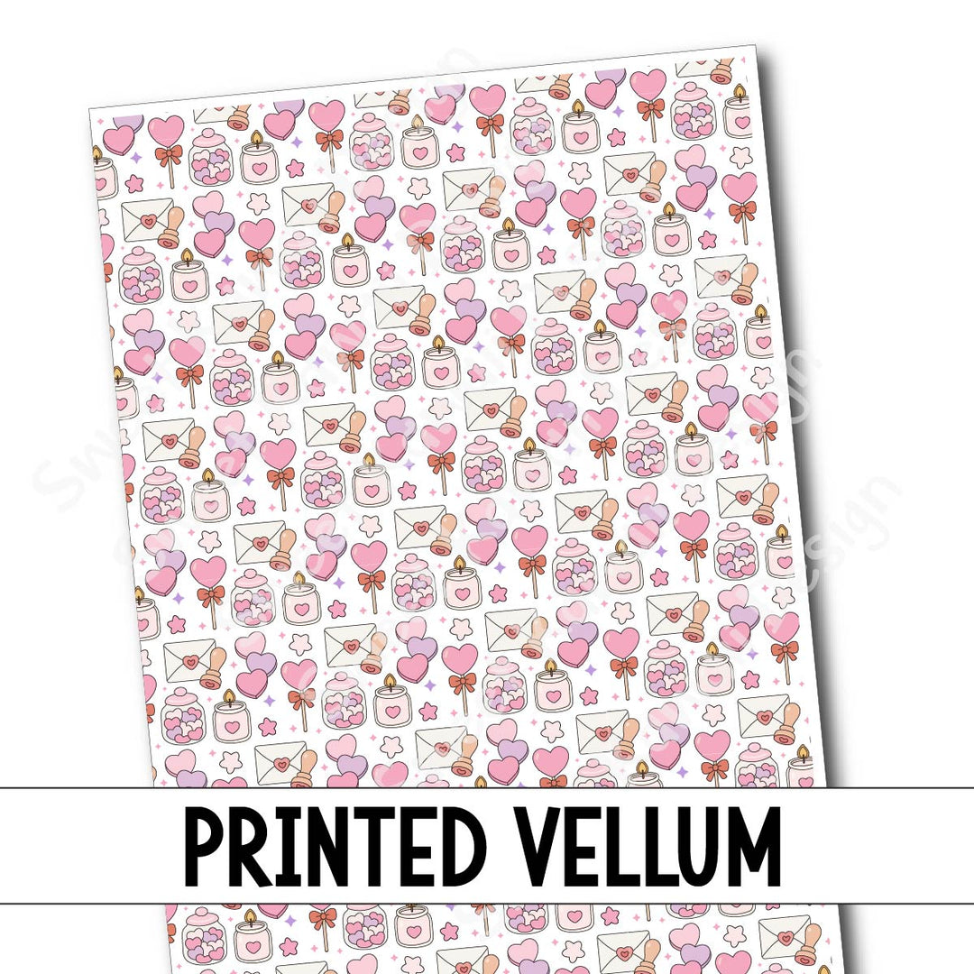 Printed Vellum - Valentine's Day